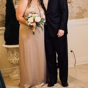 Rose Gold Long Halter Dress